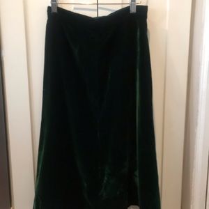 VTG Dark Forest Green Velvet Skirt